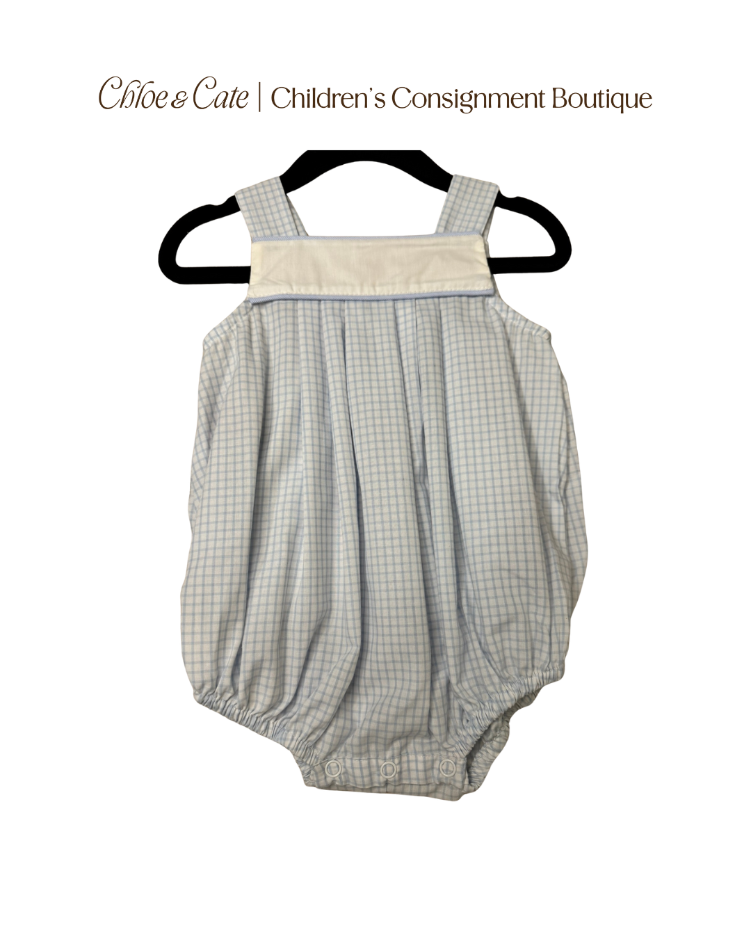 Boys Baby Sen Blue Windowpane Harley Bubble