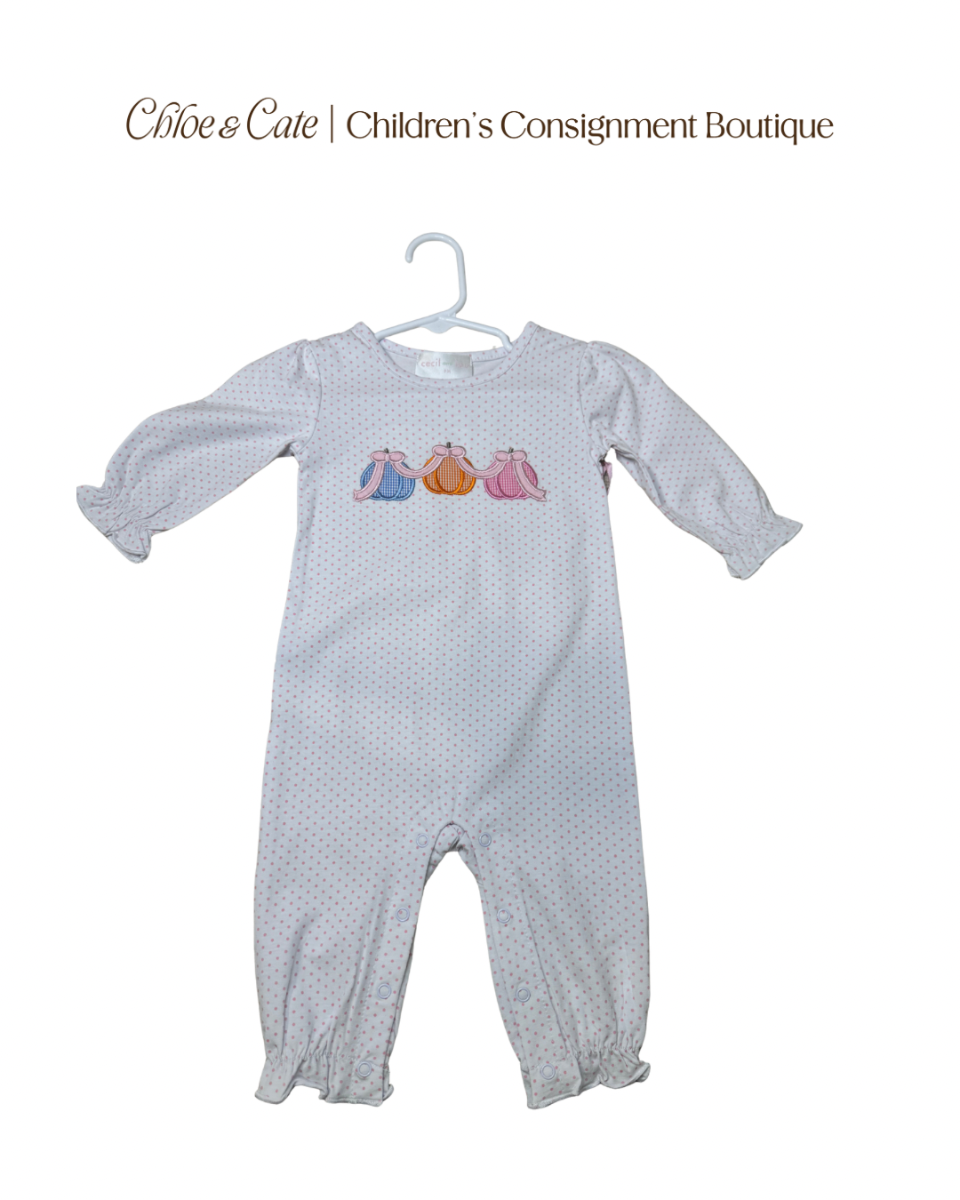 Cecil and Lou Pumpkin Long Bubble 9 Months New with tags