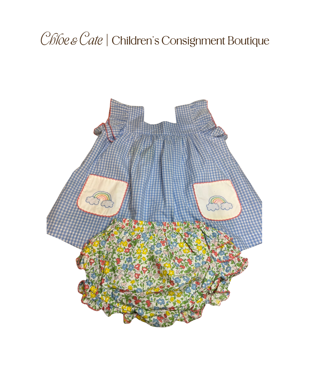 Girls Shrimp and Grits Rainbow Diaper Set 2T