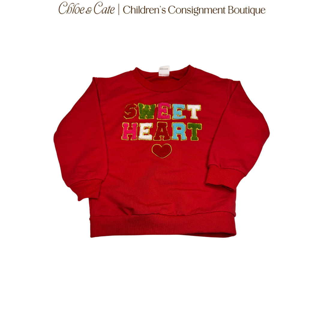 Girls Sweet Heart Sweatshirt Size 3/4T