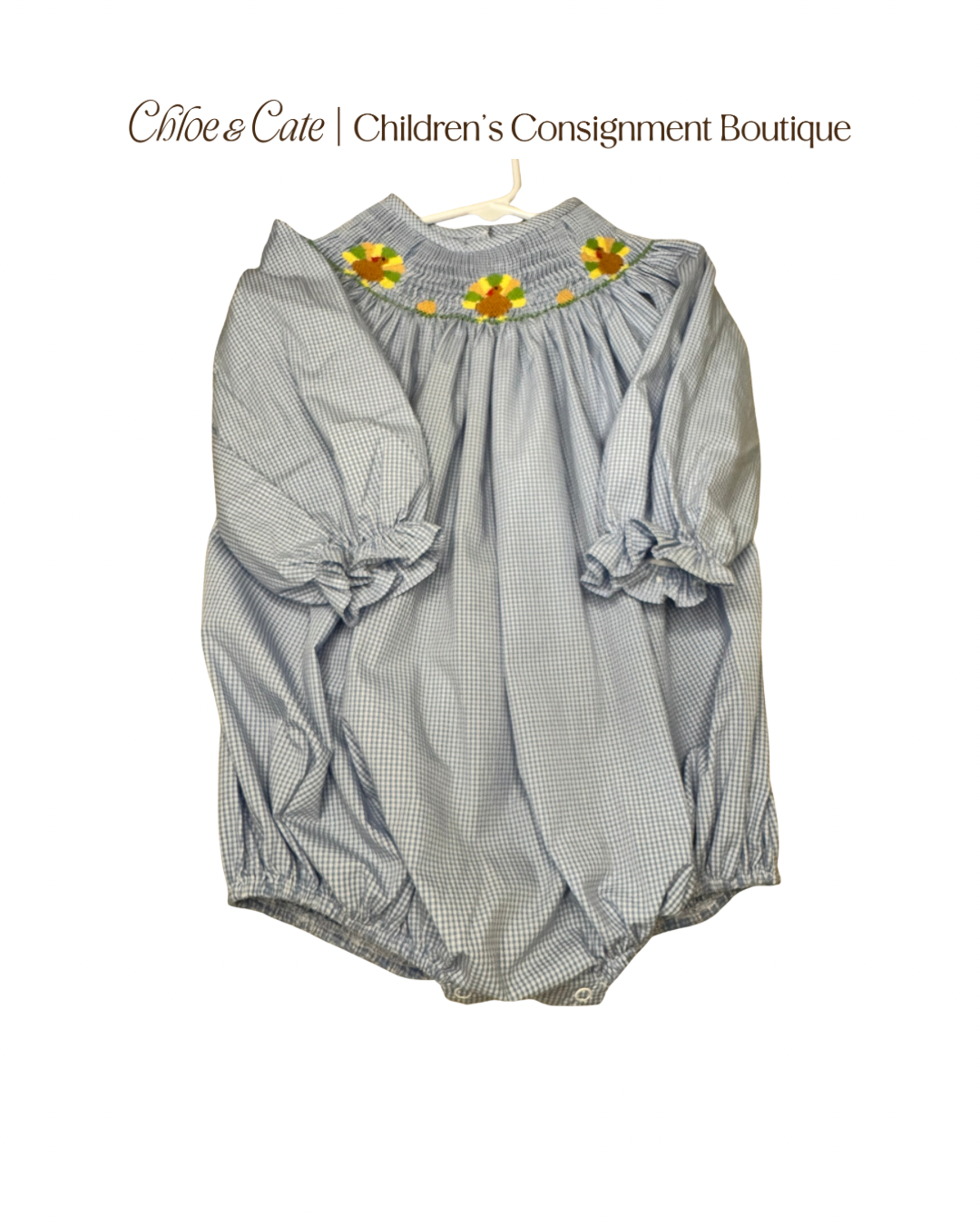 Girls Turkey Smocked Stitchy Fish Bubble Size 3T