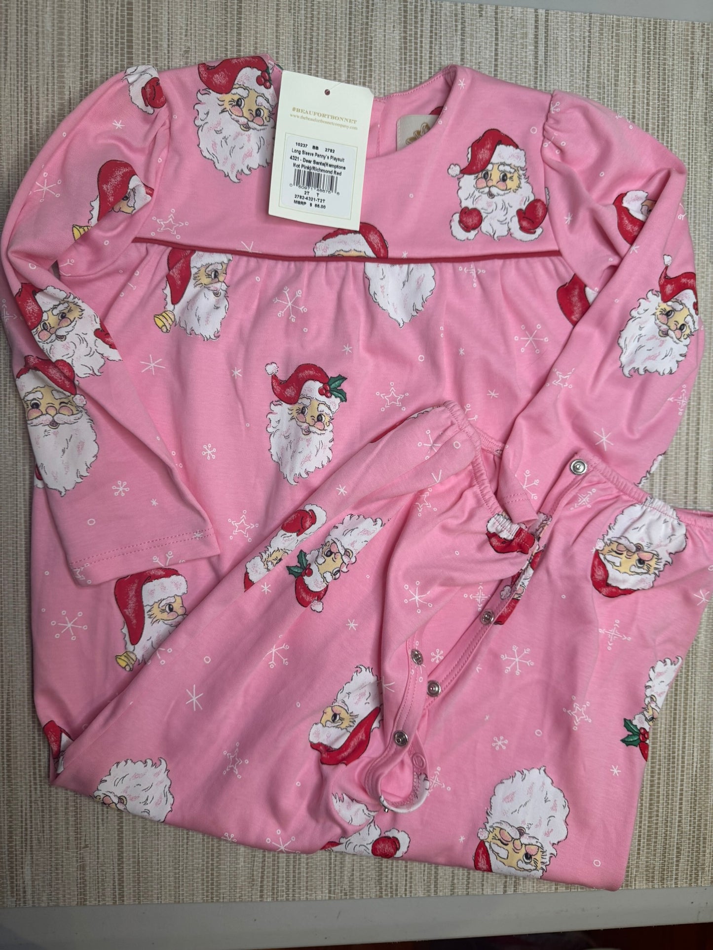 Girls TBBC Long Sleeve Penny's Playsuit Dear Santa Size 2