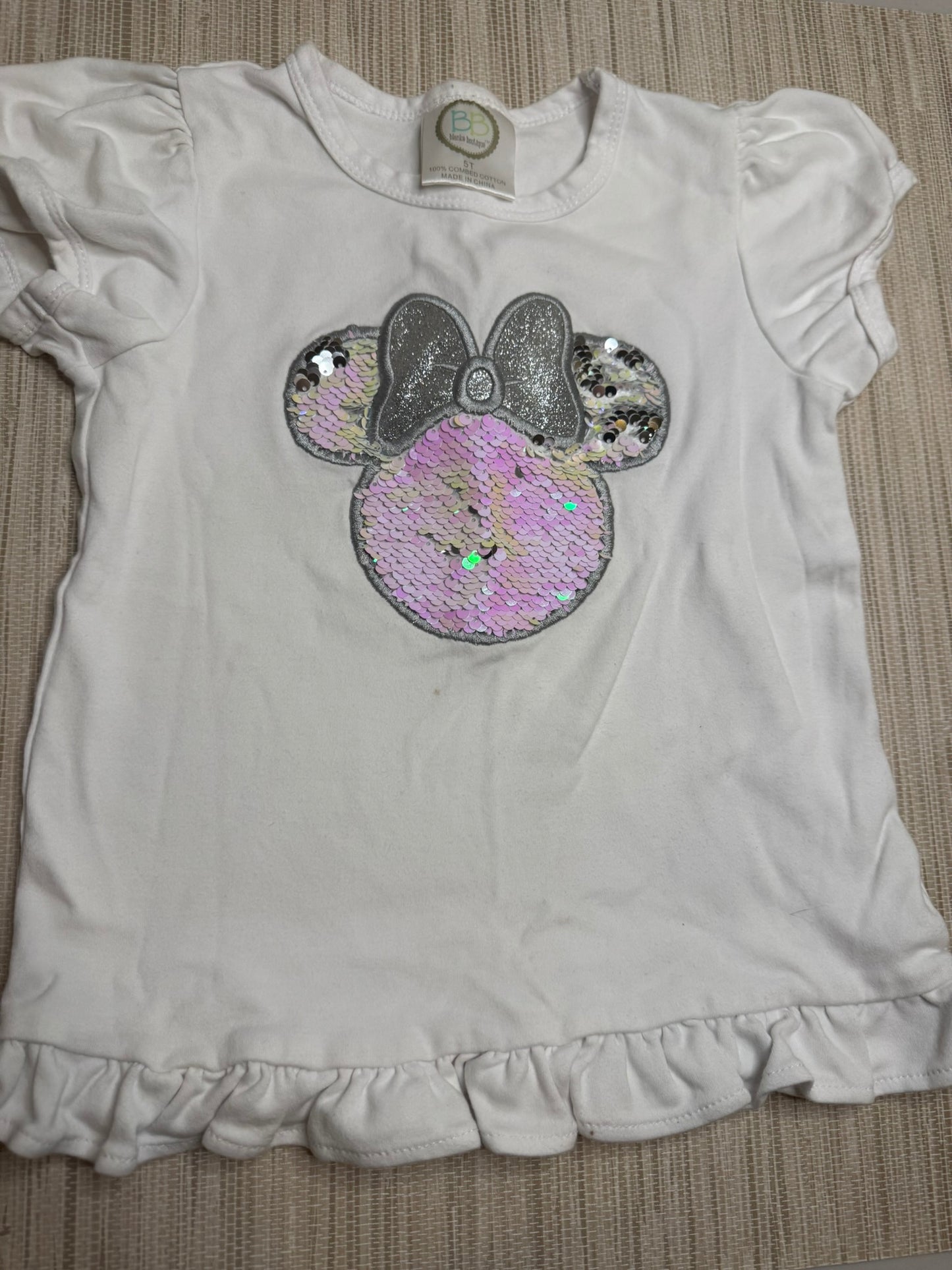 Girls Sequin Custom Tee Size 5