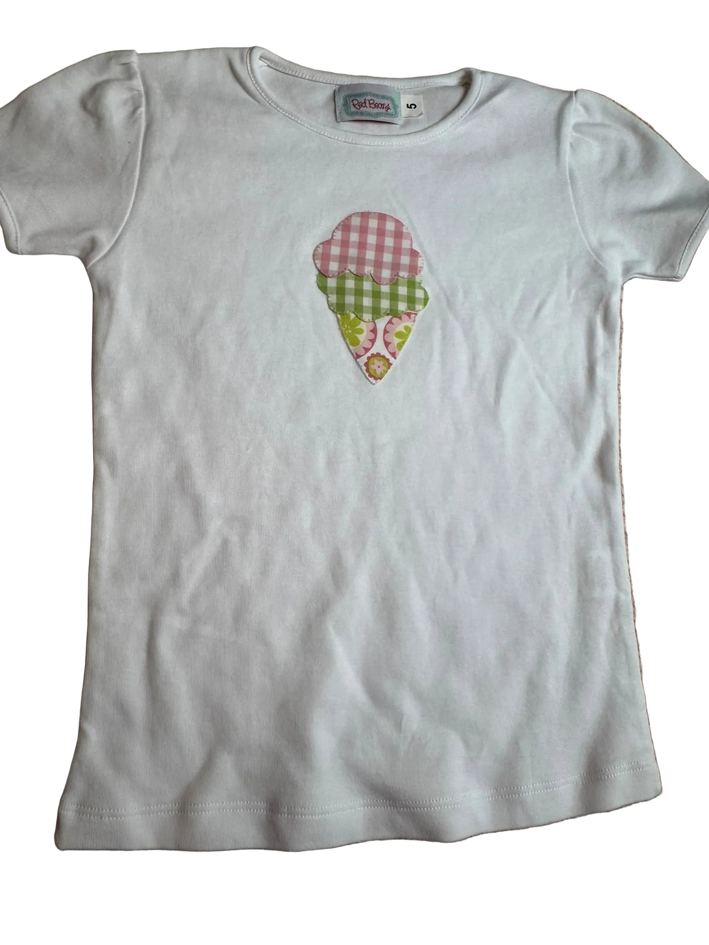 Girls Red Beans Tee Shirt Size 5