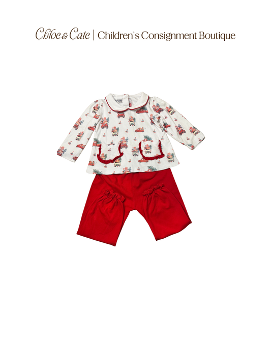 Girls Pippa Co Red Truck Set Size 3