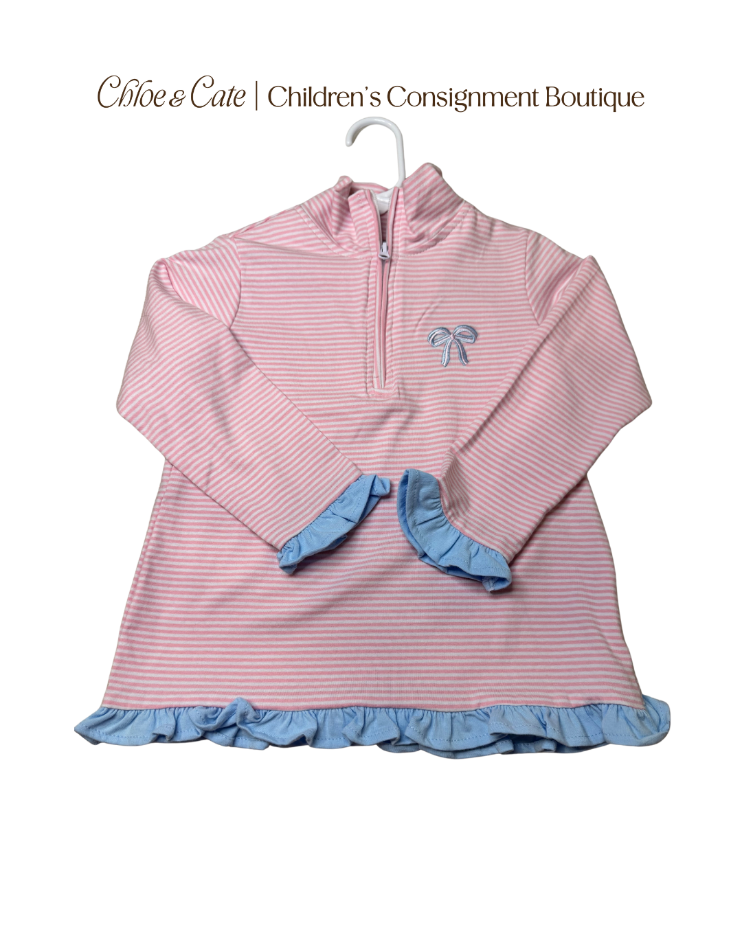 Girls Itsy Bitsy Knit Quarter Zip Size 3