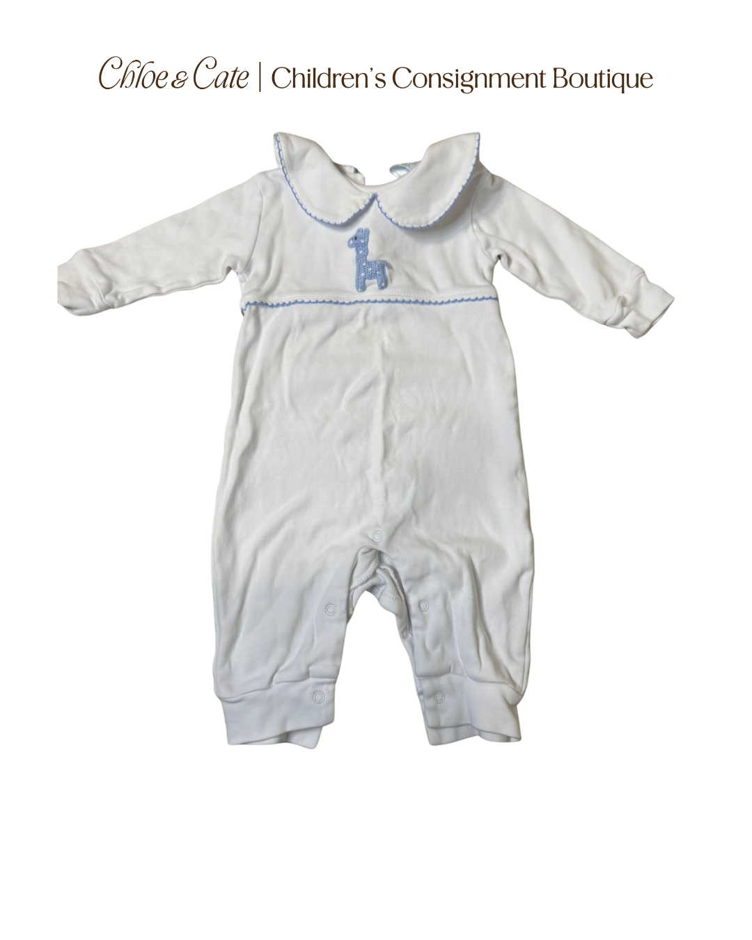 Boys Little English Giraffe Playsuit Size 3m