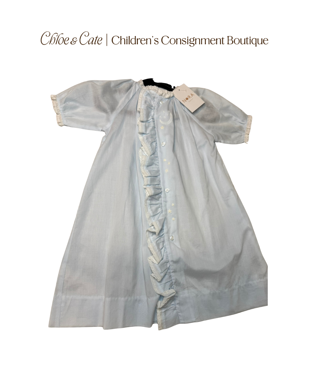 Boys Nora Hand Embroidered Newborn Gown - New With Tags