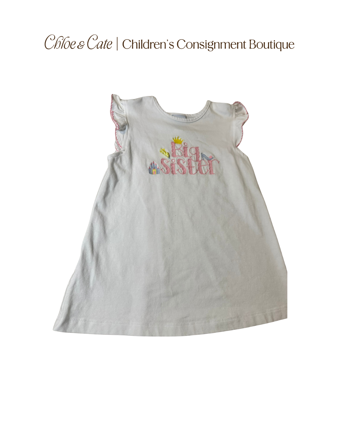 Girls Bailey Boys Big Sister Tee Shirt Size 6