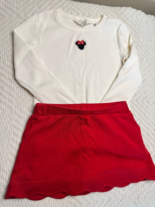 Girls H&M Mouse Shirt and The Proper Peony Skort Size 5/6