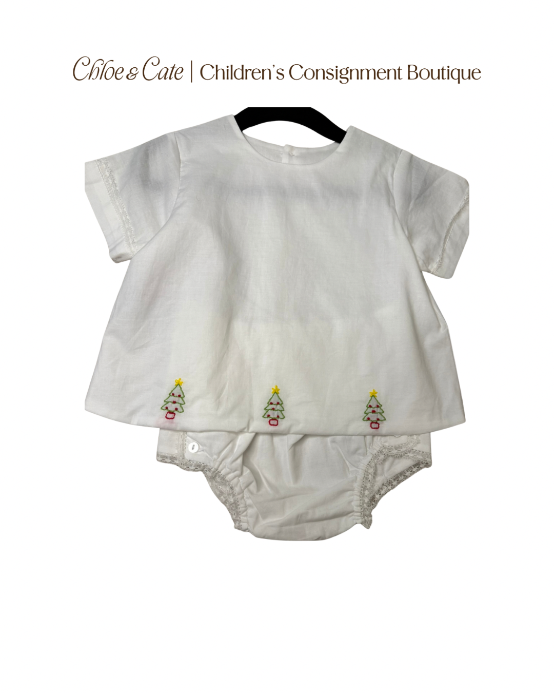 Girls Baby Sen White Diaper Set 12m