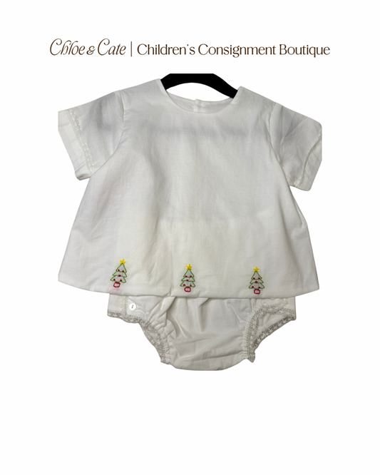 Girls Baby Sen White Diaper Set 12m