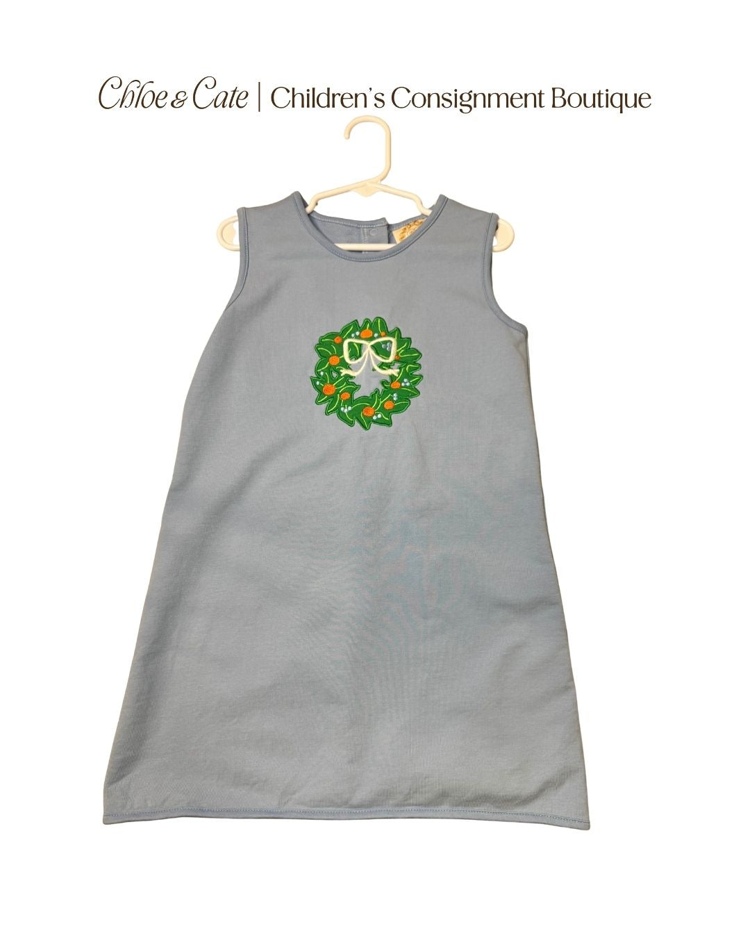 Girls The Beaufort Bonnet Company Annie Apron Dress Barrington Blue Wreath Size 6