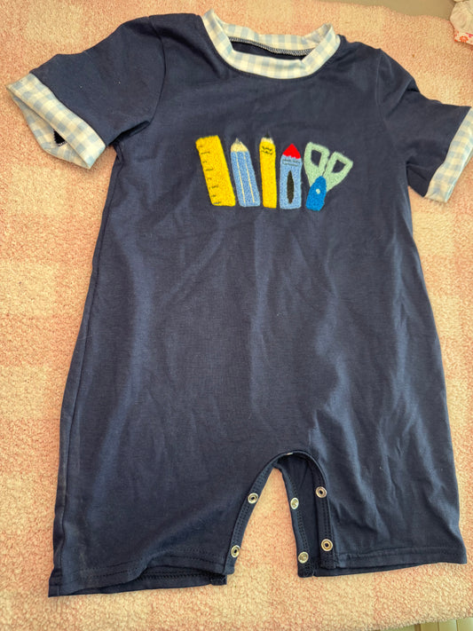 Boys Knit Short Romper 2T