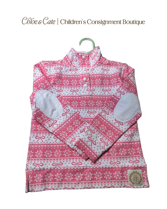 Girls The Beaufort Bonnet Co Fendieton Popped collar Pull Over - Frosty Fairisle Size 3T