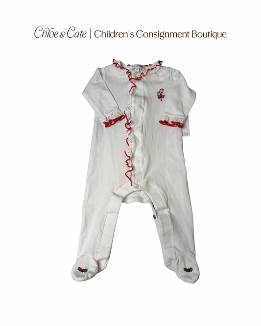 Girls Magnolia Baby Candy Cane Footie Size 6 Months