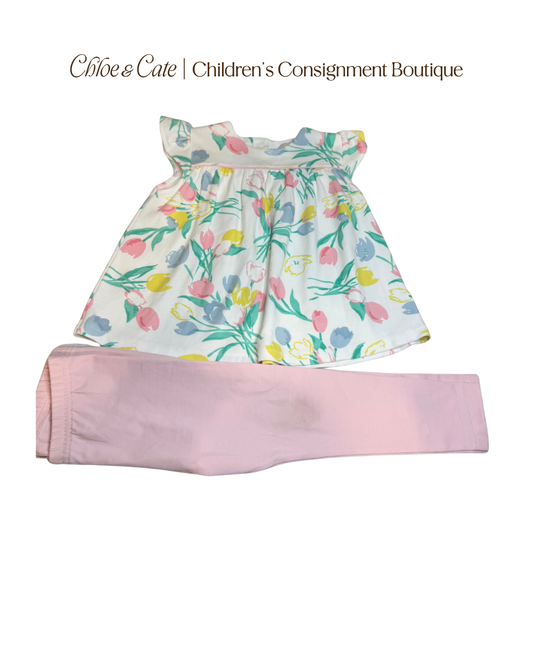 Girls The Beaufort Bonnet Top 2T  and Leggings 18-24m