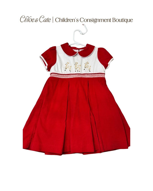 Girls Dondolo Reindeer Dress 4T