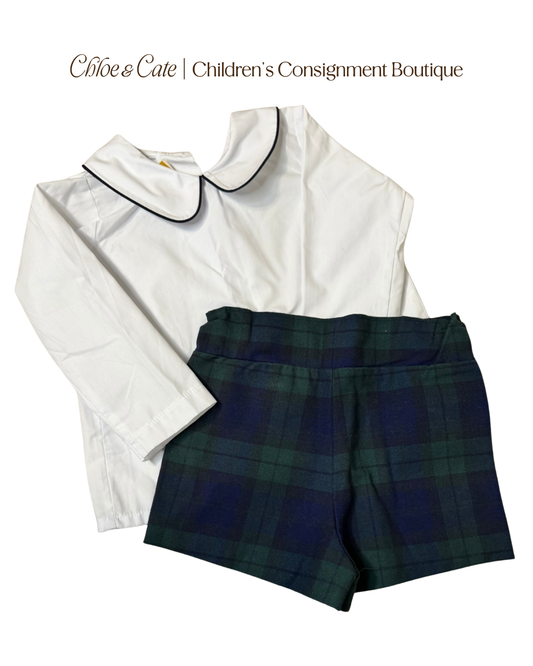 Boys TBBC Plaid Shorts and Top - 2T