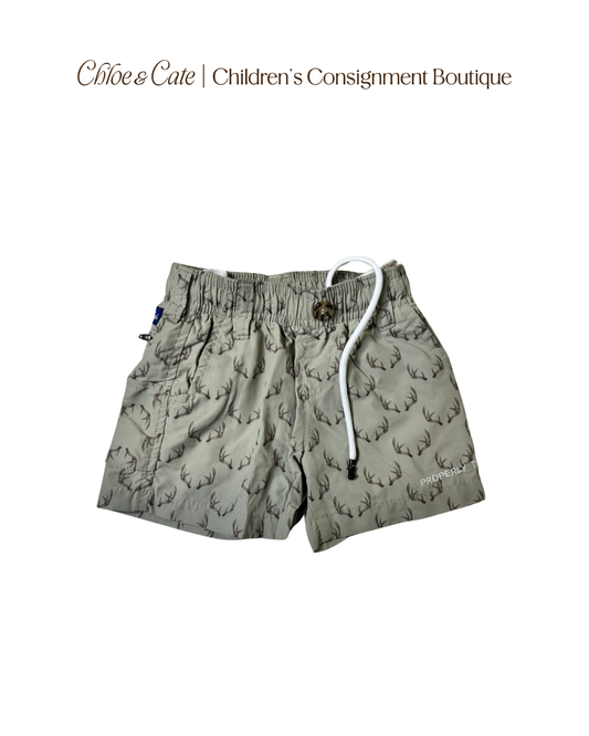 Boys Properly Tied Mallard Shorts Antler Print 2T