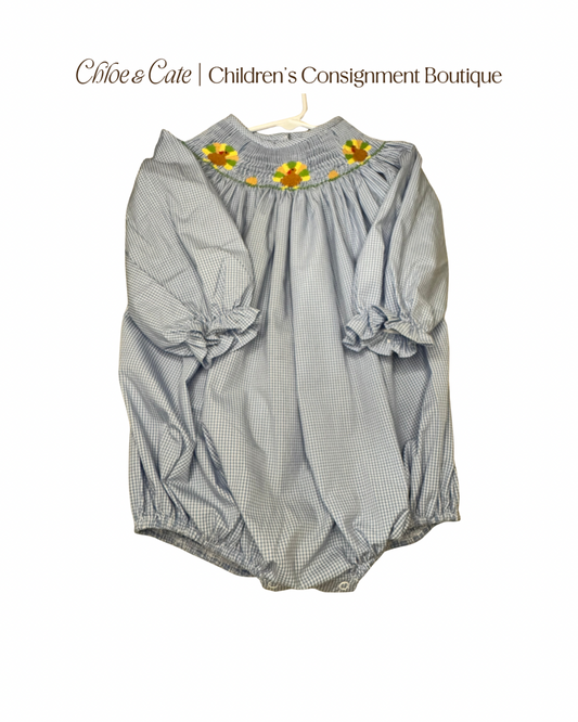 Girls Turkey Smocked Stitchy Fish Bubble Size 3T