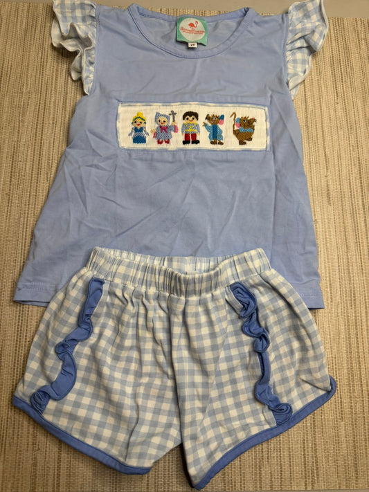 Girls The Smocked Flamingo Cinderella Short Set 2T/ 24m