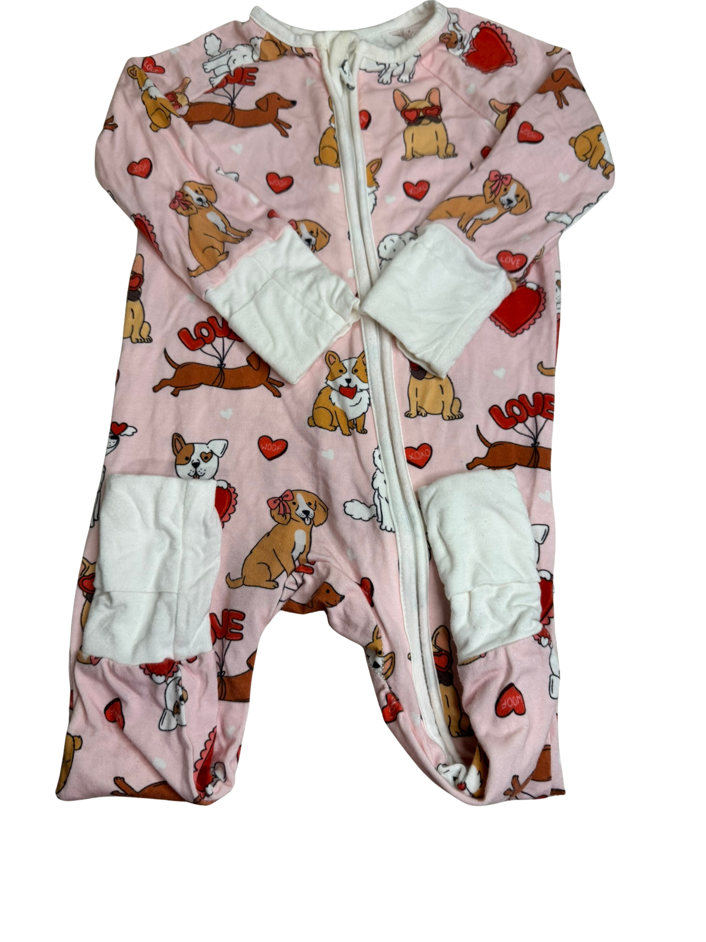 Girls Bamboo Puppy Pjs 3-6 Months