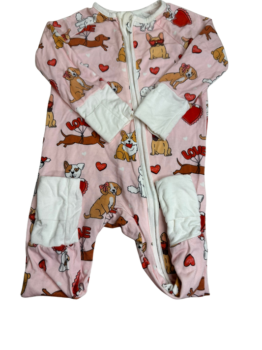 Girls Bamboo Puppy Pjs 3-6 Months