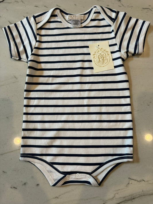Boys TBBC Walt Onesie Nantucket Navy Stripe Size 18-24 Months